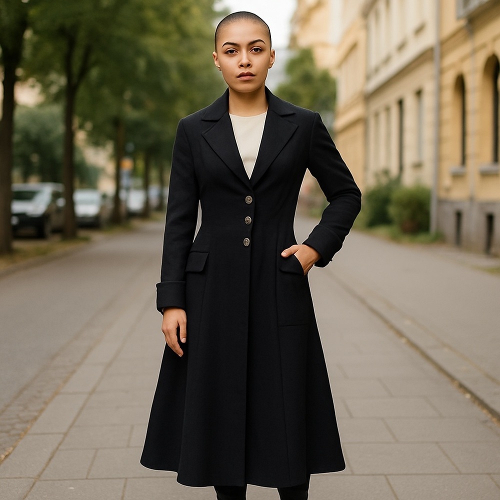 Vintage Black Buttoned Coat